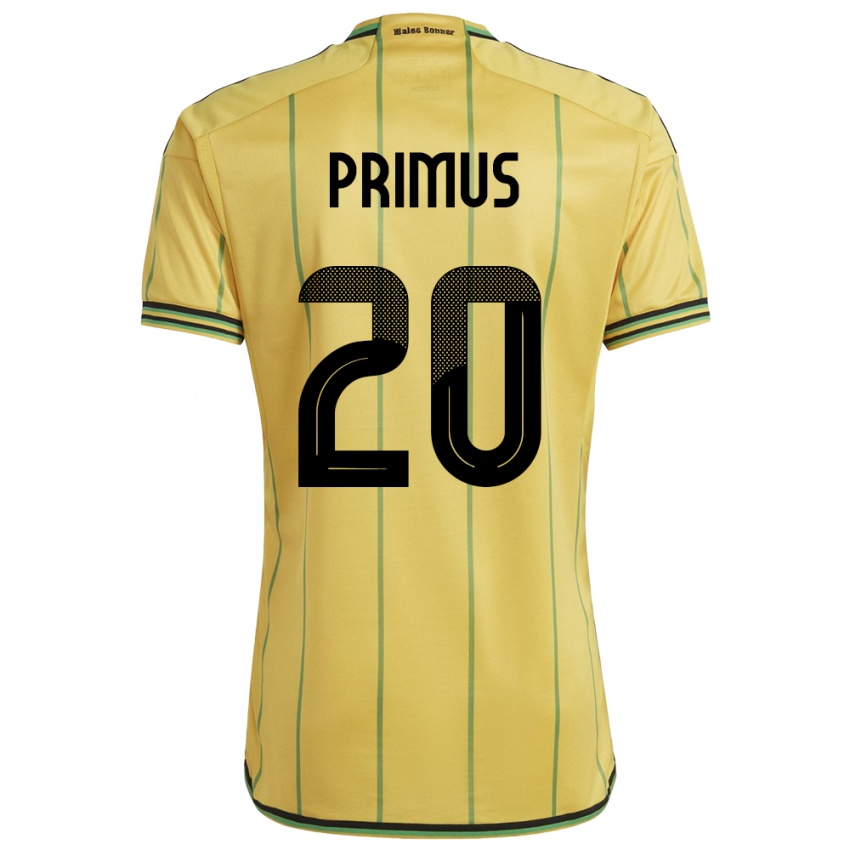 Uomo Maglia Giamaica Atlanta Primus #20 Giallo Kit Gara Home 24-26 Maglietta