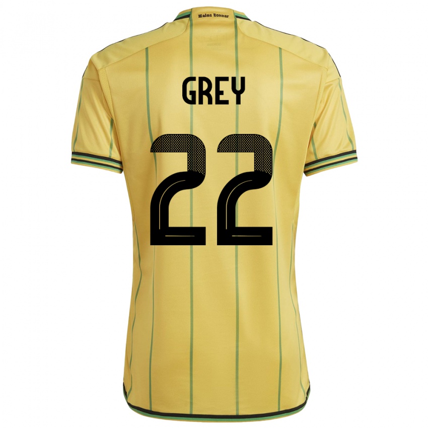 Uomo Maglia Giamaica Mireya Grey #22 Giallo Kit Gara Home 24-26 Maglietta