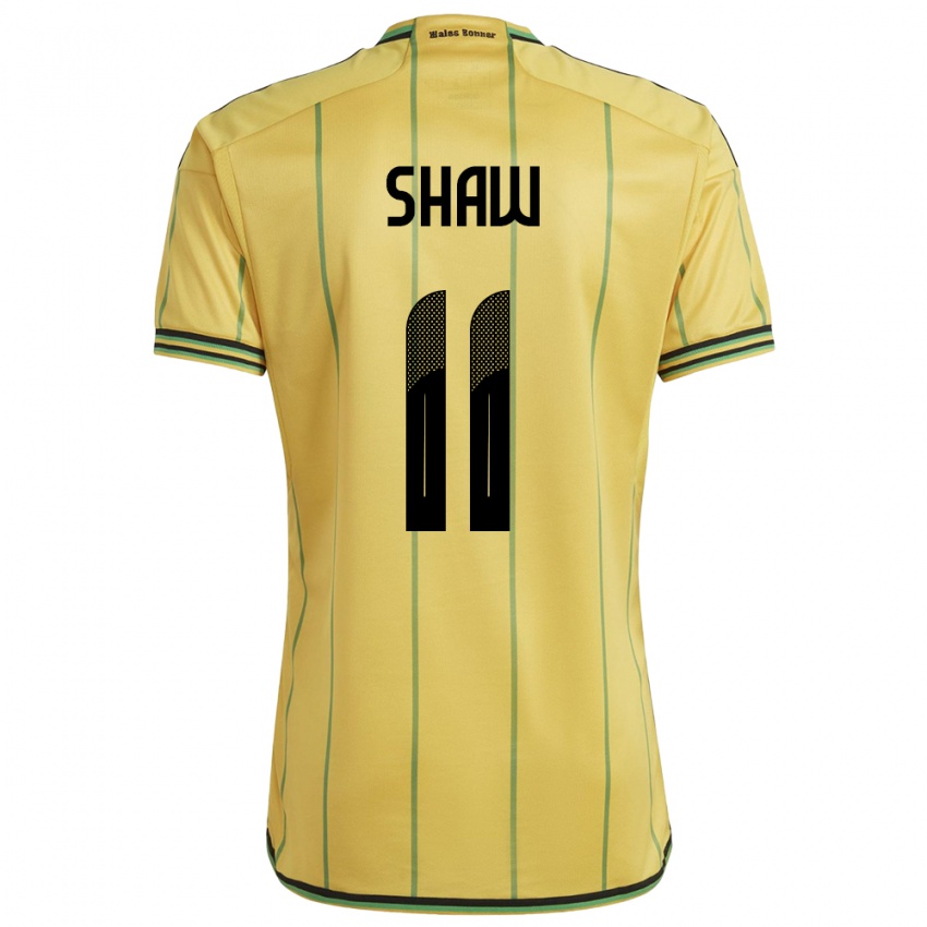 Uomo Maglia Giamaica Khadija Shaw #11 Giallo Kit Gara Home 24-26 Maglietta