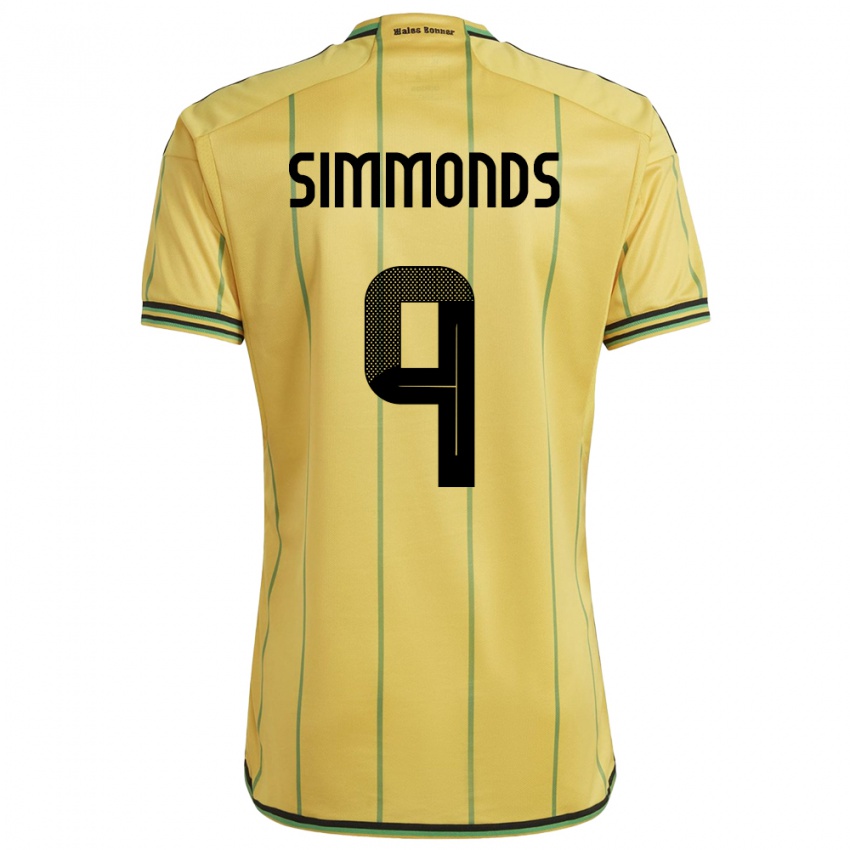 Uomo Maglia Giamaica Kameron Simmonds #9 Giallo Kit Gara Home 24-26 Maglietta