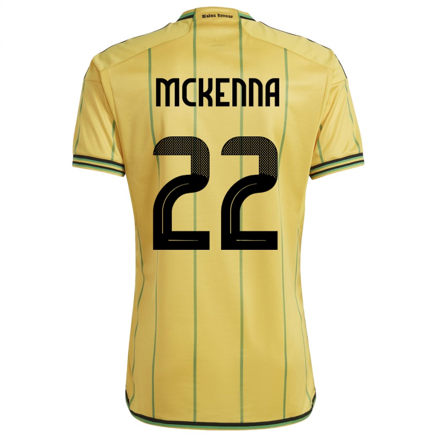 Uomo Maglia Giamaica Kayla Mckenna #22 Giallo Kit Gara Home 24-26 Maglietta