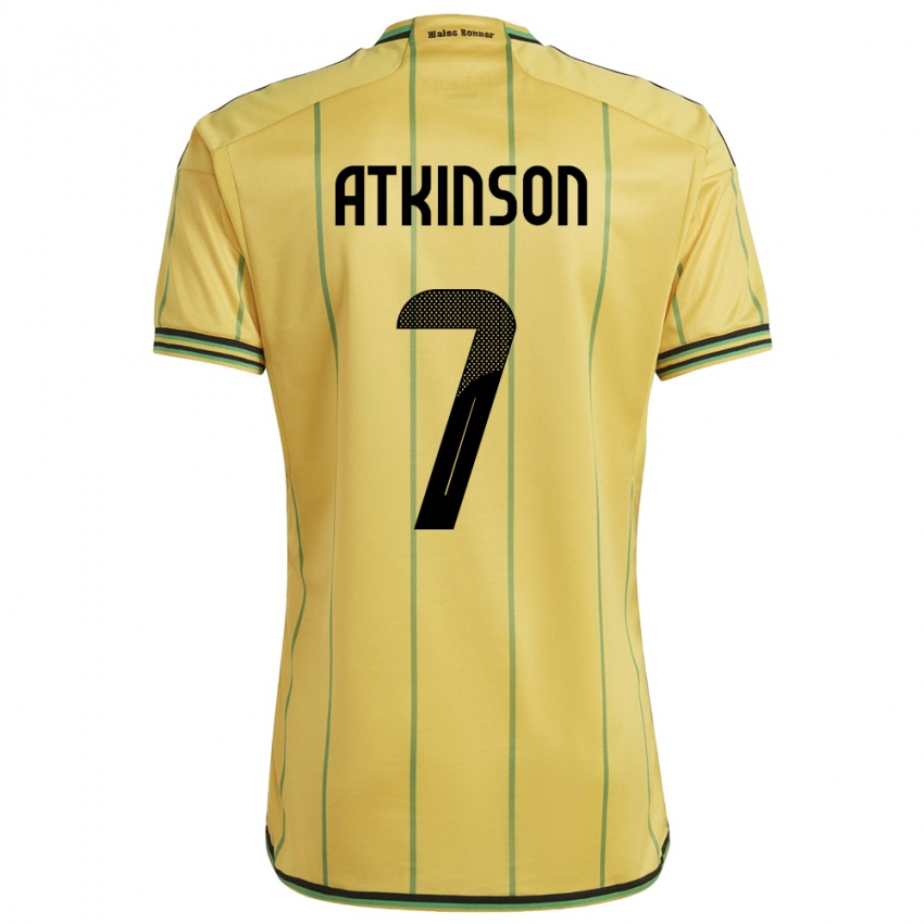 Uomo Maglia Giamaica Natoya Atkinson #7 Giallo Kit Gara Home 24-26 Maglietta