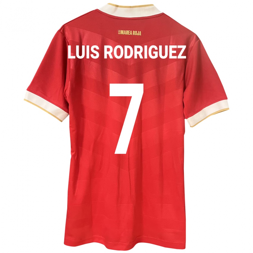 Uomo Maglia Panamá José Luis Rodríguez #7 Rosso Kit Gara Home 24-26 Maglietta