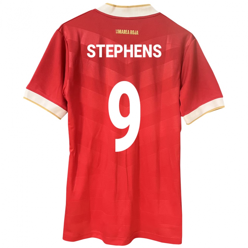 Uomo Maglia Panamá Alfredo Stephens #9 Rosso Kit Gara Home 24-26 Maglietta