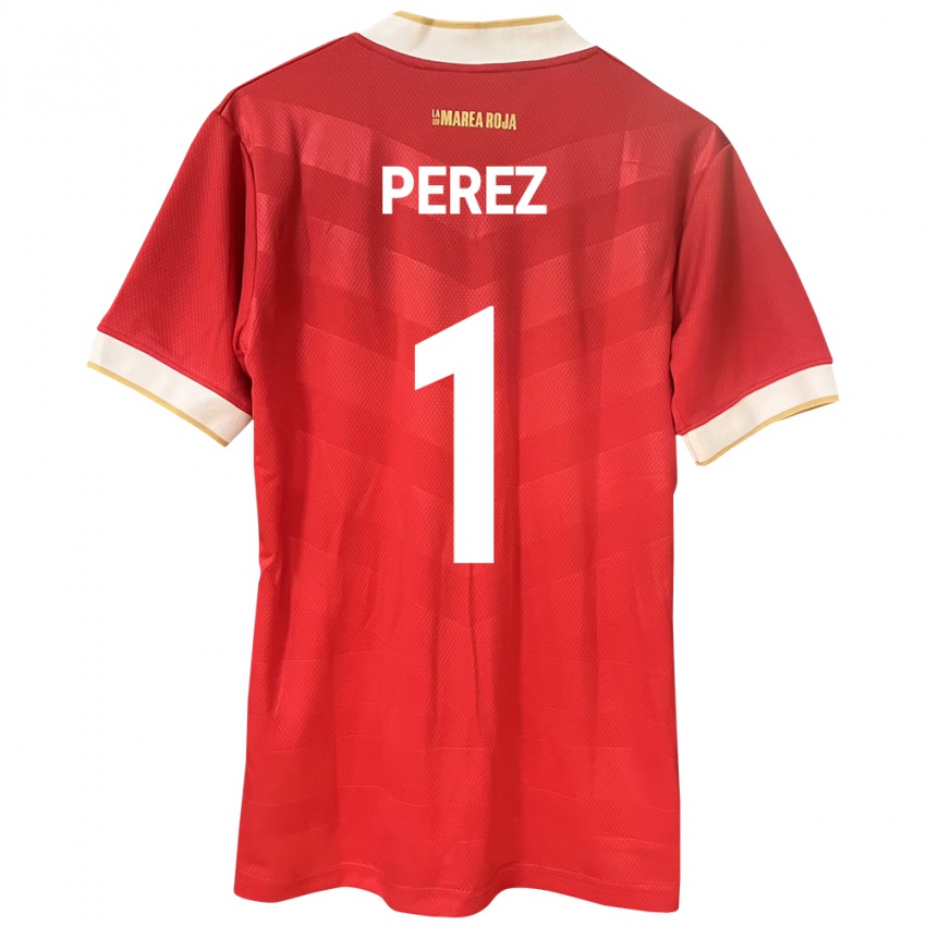 Uomo Maglia Panamá Miguel Pérez #1 Rosso Kit Gara Home 24-26 Maglietta