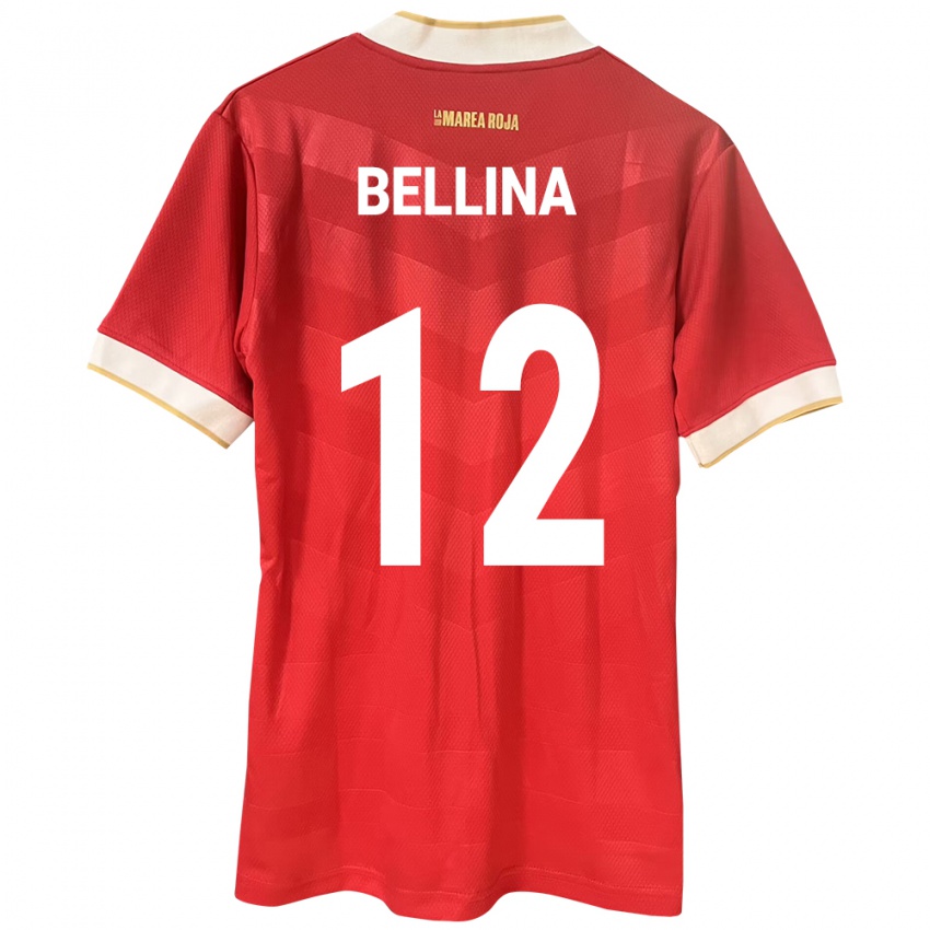 Uomo Maglia Panamá Lucca Bellina #12 Rosso Kit Gara Home 24-26 Maglietta