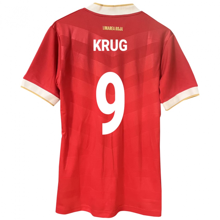 Uomo Maglia Panamá Frederick Krug #9 Rosso Kit Gara Home 24-26 Maglietta