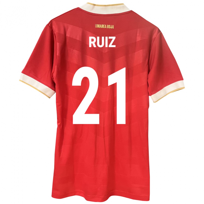 Uomo Maglia Panamá Alberto Ruiz #21 Rosso Kit Gara Home 24-26 Maglietta