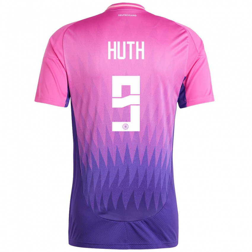 Uomo Maglia Germania Svenja Huth #9 Rosa Viola Kit Gara Away 24-26 Maglietta