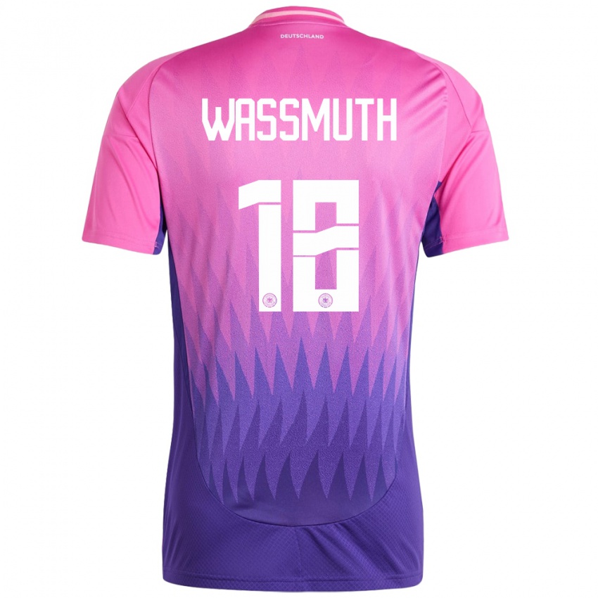 Uomo Maglia Germania Tabea Wabmuth #18 Rosa Viola Kit Gara Away 24-26 Maglietta