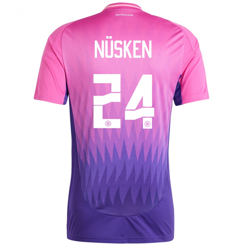 Uomo Maglia Germania Sjoeke Nusken #24 Rosa Viola Kit Gara Away 24-26 Maglietta