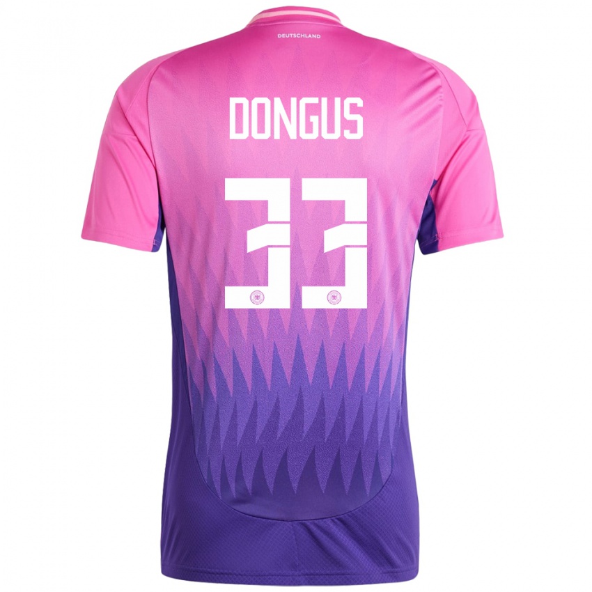 Uomo Maglia Germania Fabienne Dongus #33 Rosa Viola Kit Gara Away 24-26 Maglietta