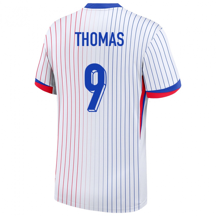 Uomo Maglia Francia Lindsey Thomas #9 Bianco Kit Gara Away 24-26 Maglietta