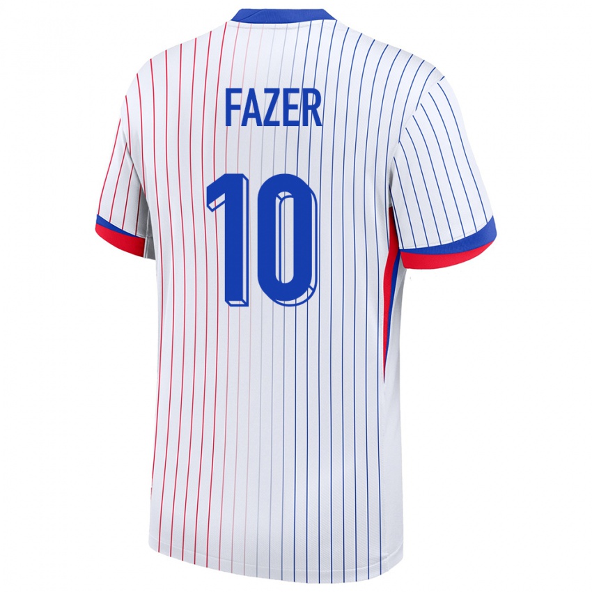 Uomo Maglia Francia Laurina Fazer #10 Bianco Kit Gara Away 24-26 Maglietta