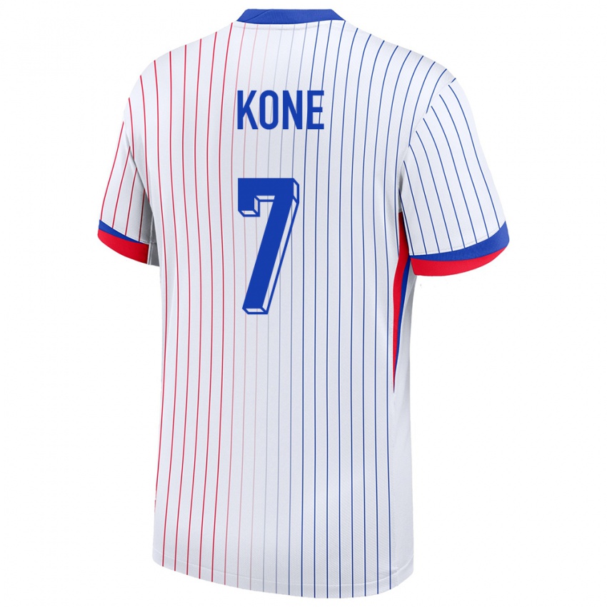 Uomo Maglia Francia Kouadio Kone #7 Bianco Kit Gara Away 24-26 Maglietta