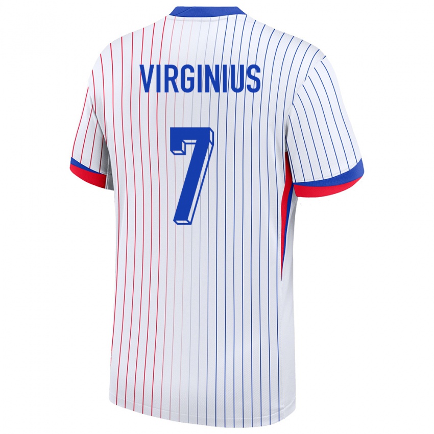 Uomo Maglia Francia Alan Virginius #7 Bianco Kit Gara Away 24-26 Maglietta