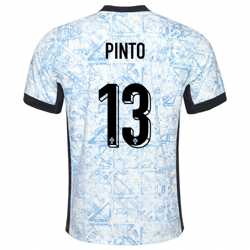 Uomo Maglia Portogallo Fatima Pinto #13 Crema Blu Kit Gara Away 24-26 Maglietta