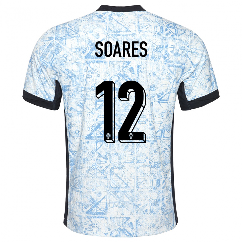 Uomo Maglia Portogallo Samuel Soares #12 Crema Blu Kit Gara Away 24-26 Maglietta