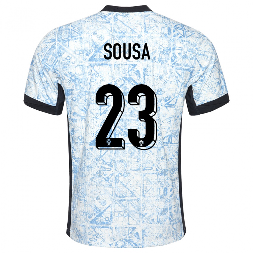 Uomo Maglia Portogallo Afonso Sousa #23 Crema Blu Kit Gara Away 24-26 Maglietta