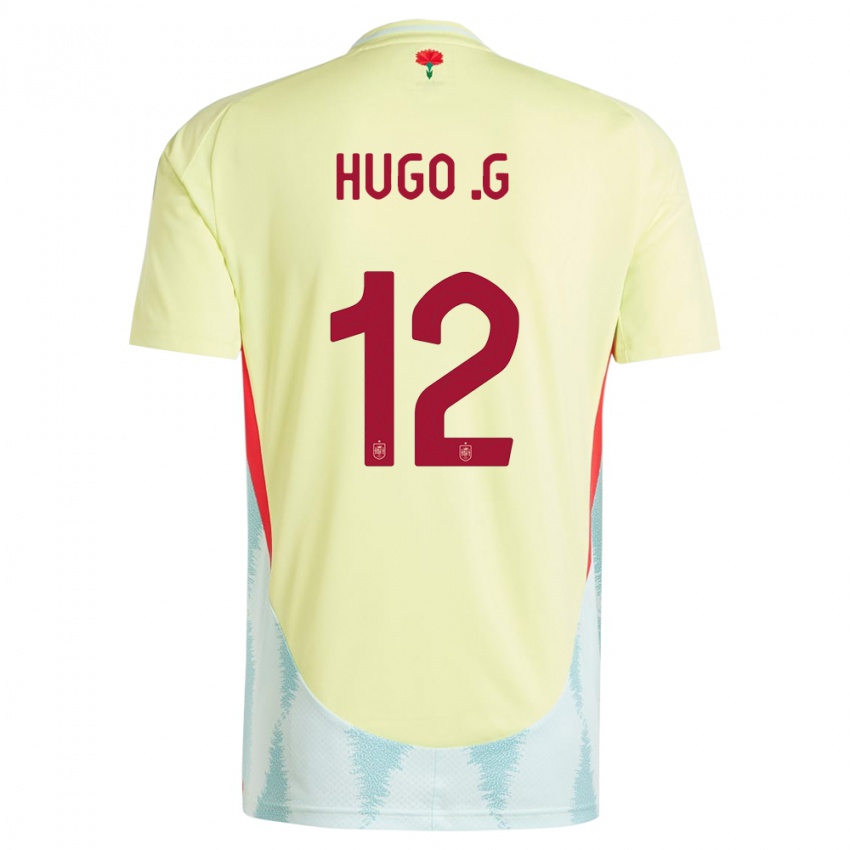 Uomo Maglia Spagna Hugo Guillamon #12 Giallo Kit Gara Away 24-26 Maglietta