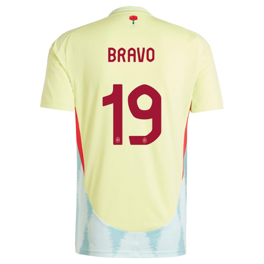 Uomo Maglia Spagna Iker Bravo #19 Giallo Kit Gara Away 24-26 Maglietta