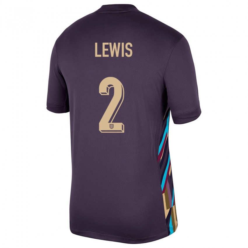 Uomo Maglia Inghilterra Rico Lewis #2 Uvetta Scura Kit Gara Away 24-26 Maglietta