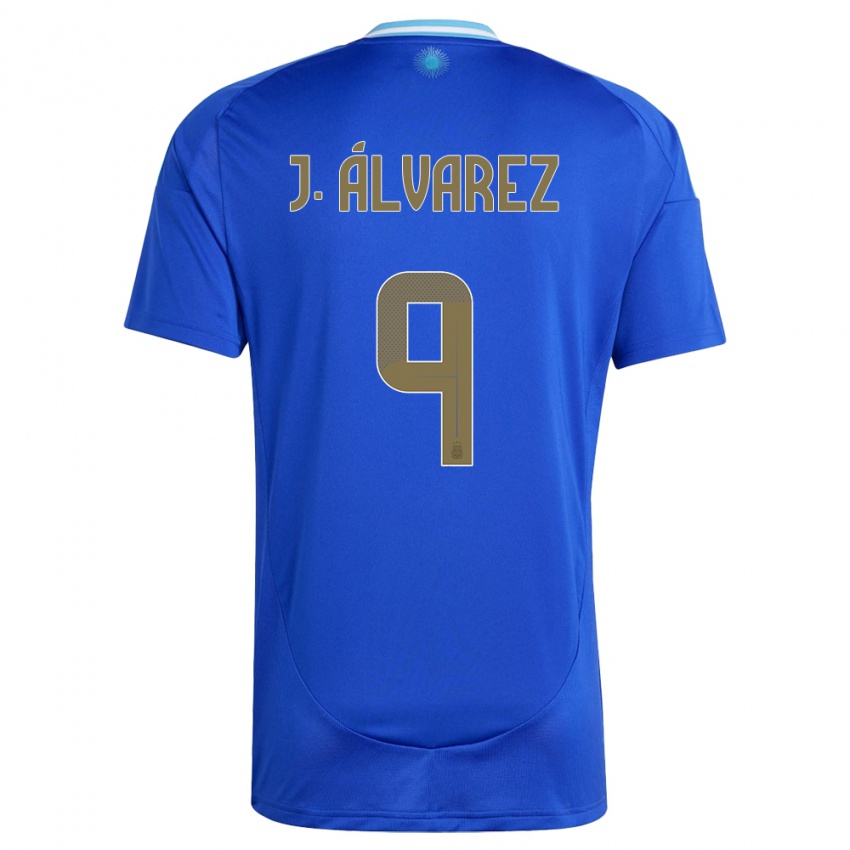 Uomo Maglia Argentina Julian Alvarez #9 Blu Kit Gara Away 24-26 Maglietta