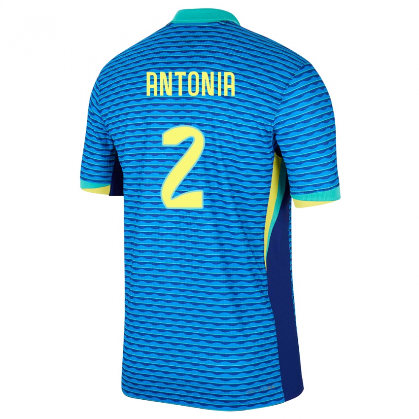 Uomo Maglia Brasile Antonia #2 Blu Kit Gara Away 24-26 Maglietta