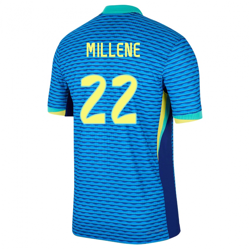 Uomo Maglia Brasile Millene #22 Blu Kit Gara Away 24-26 Maglietta