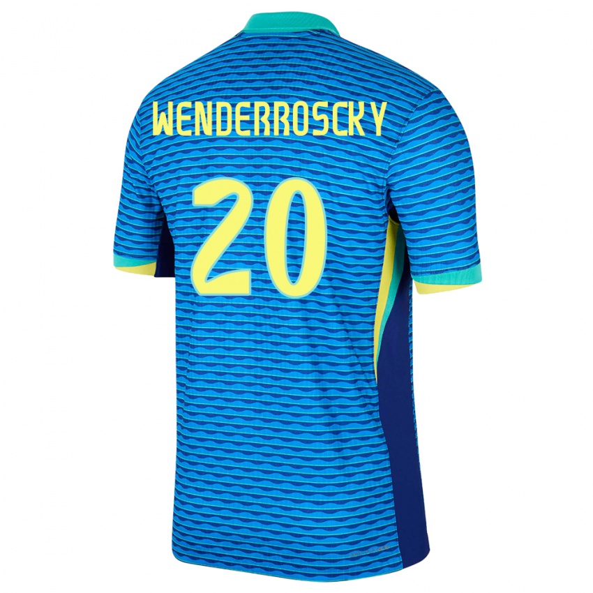 Uomo Maglia Brasile Arthur Wenderroscky #20 Blu Kit Gara Away 24-26 Maglietta