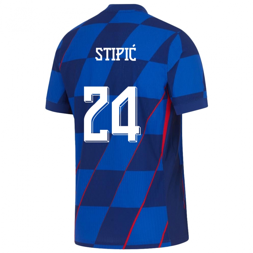 Uomo Maglia Croazia Mihael Stipic #24 Blu Kit Gara Away 24-26 Maglietta