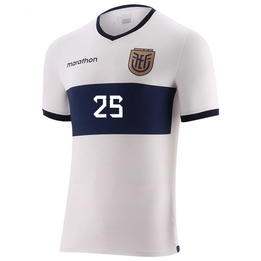 Uomo Maglia Ecuador Jaydah Bedoya #25 Bianco Kit Gara Away 24-26 Maglietta