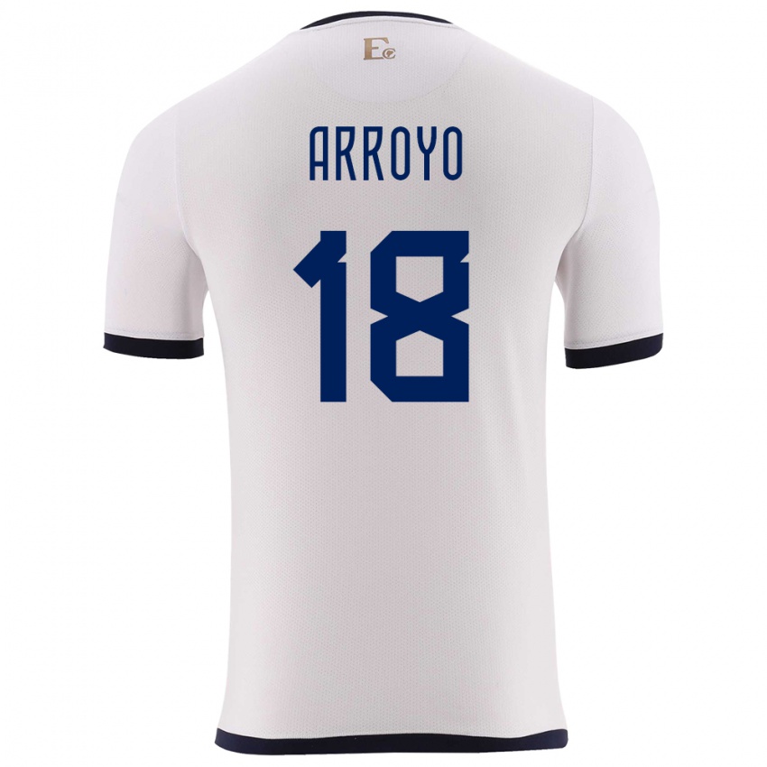 Uomo Maglia Ecuador Jean Arroyo #18 Bianco Kit Gara Away 24-26 Maglietta