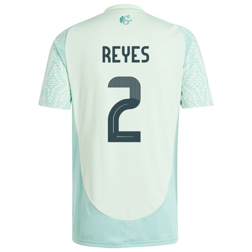 Uomo Maglia Messico Luis Reyes #2 Lino Verde Kit Gara Away 24-26 Maglietta