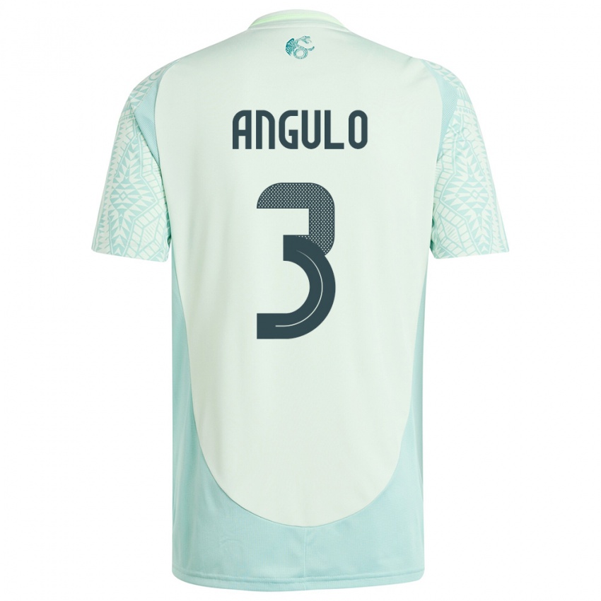 Uomo Maglia Messico Jesus Angulo #3 Lino Verde Kit Gara Away 24-26 Maglietta