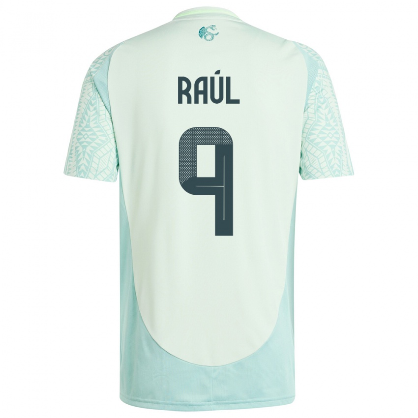 Uomo Maglia Messico Raul Jimenez #9 Lino Verde Kit Gara Away 24-26 Maglietta