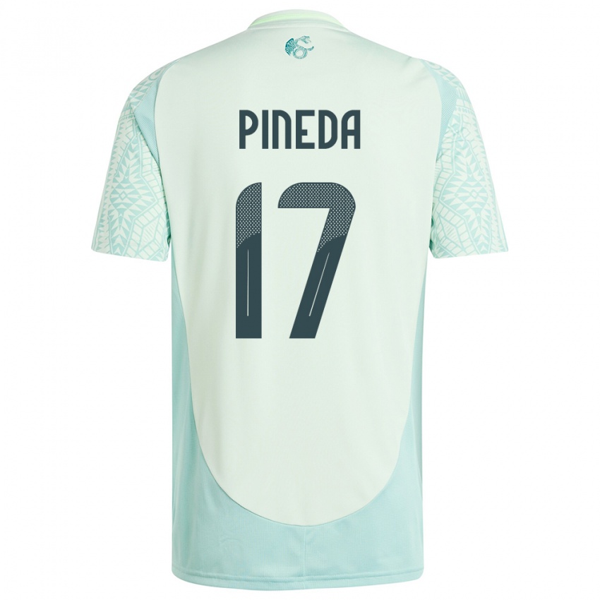 Uomo Maglia Messico Orbelin Pineda #17 Lino Verde Kit Gara Away 24-26 Maglietta