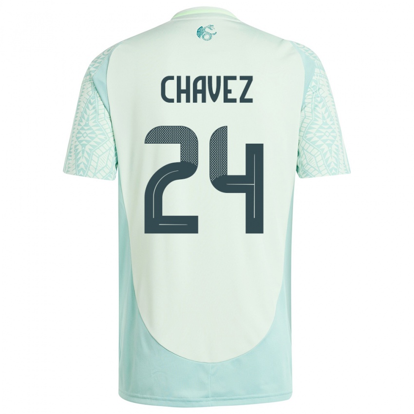 Uomo Maglia Messico Luis Chavez #24 Lino Verde Kit Gara Away 24-26 Maglietta