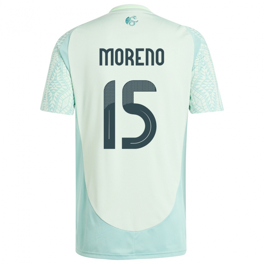 Uomo Maglia Messico Hector Moreno #15 Lino Verde Kit Gara Away 24-26 Maglietta