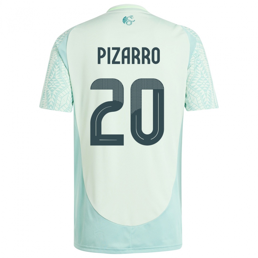 Uomo Maglia Messico Rodolfo Pizarro #20 Lino Verde Kit Gara Away 24-26 Maglietta