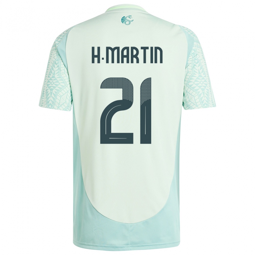 Uomo Maglia Messico Henry Martin #21 Lino Verde Kit Gara Away 24-26 Maglietta