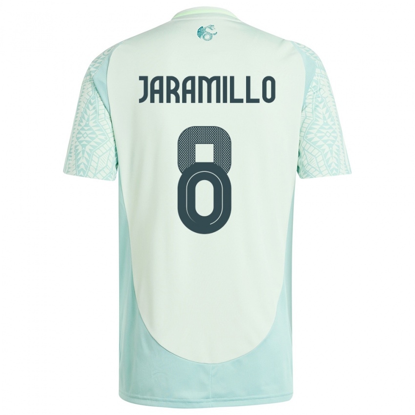 Uomo Maglia Messico Carolina Jaramillo #8 Lino Verde Kit Gara Away 24-26 Maglietta