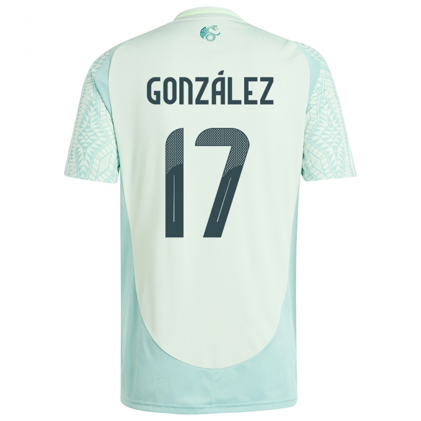 Uomo Maglia Messico Alison Gonzalez #17 Lino Verde Kit Gara Away 24-26 Maglietta