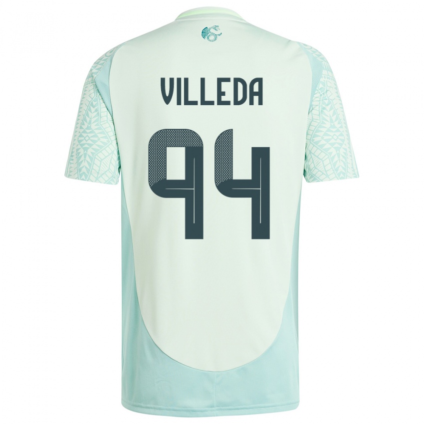 Uomo Maglia Messico Melany Villeda #94 Lino Verde Kit Gara Away 24-26 Maglietta