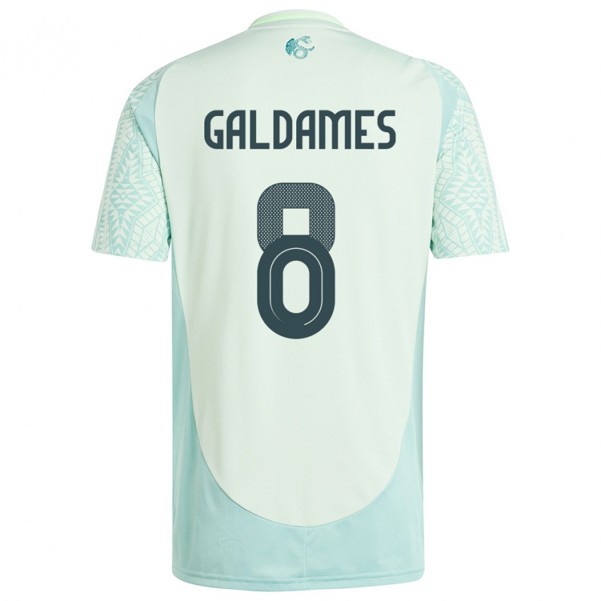 Uomo Maglia Messico Benjamin Galdames #8 Lino Verde Kit Gara Away 24-26 Maglietta