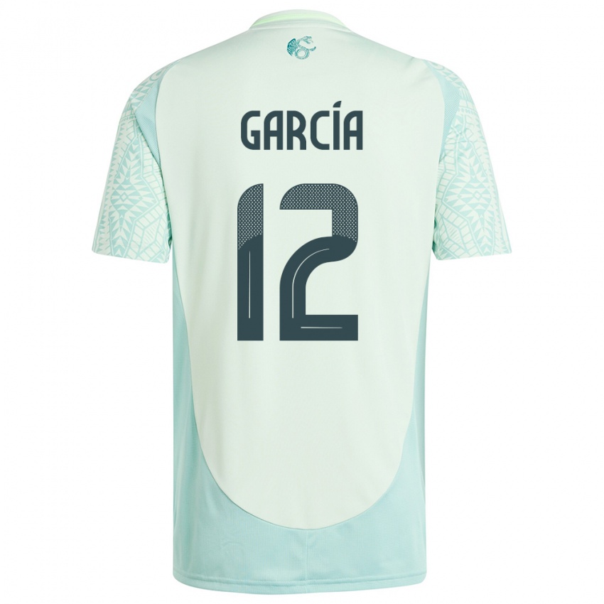 Uomo Maglia Messico Eduardo Garcia #12 Lino Verde Kit Gara Away 24-26 Maglietta