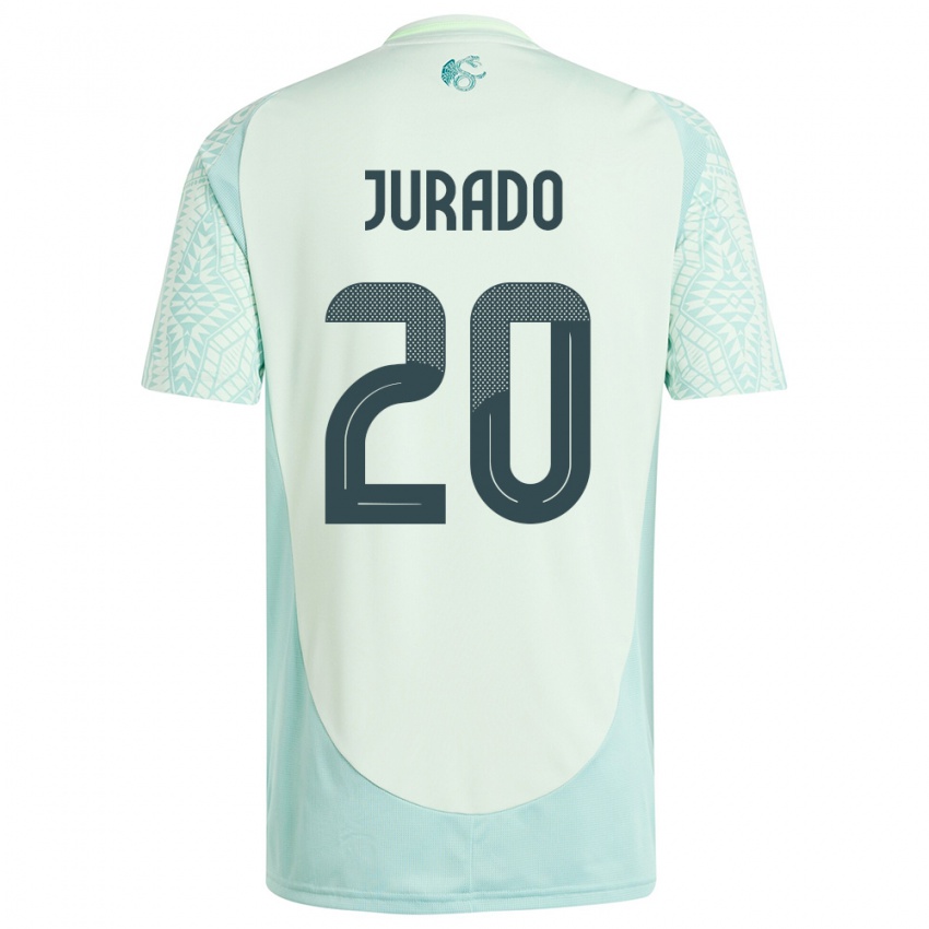 Uomo Maglia Messico Heriberto Jurado #20 Lino Verde Kit Gara Away 24-26 Maglietta