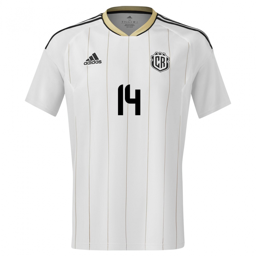 Uomo Maglia Costa Rica Timothy Arias #14 Bianco Kit Gara Away 24-26 Maglietta