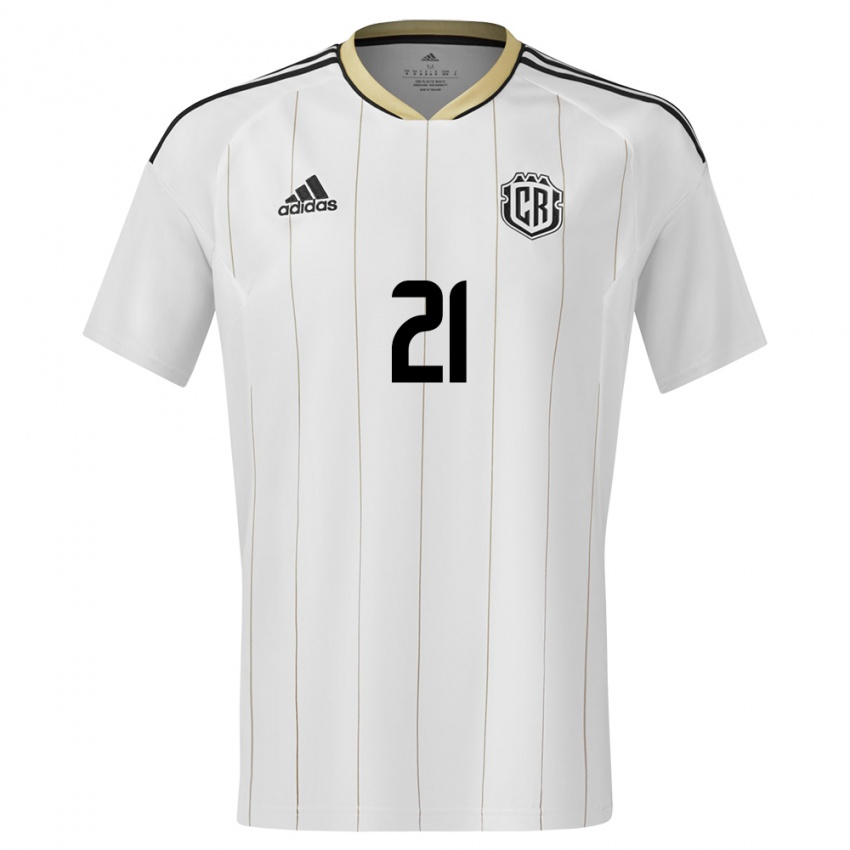 Uomo Maglia Costa Rica Viviana Chinchilla #21 Bianco Kit Gara Away 24-26 Maglietta