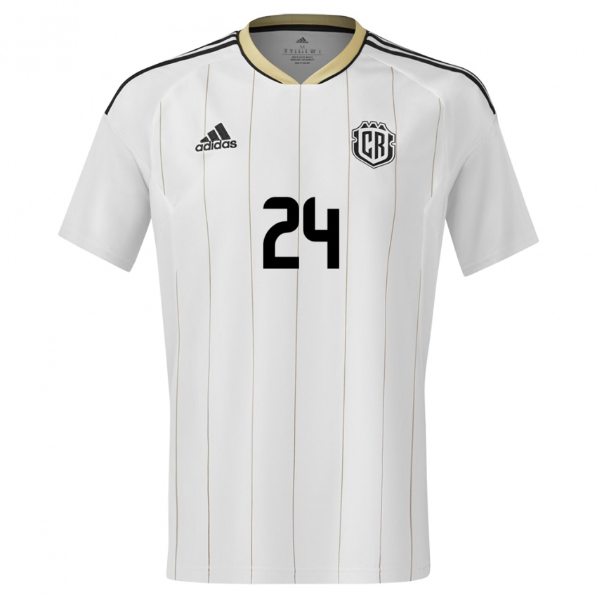 Uomo Maglia Costa Rica Douglas Lopez #24 Bianco Kit Gara Away 24-26 Maglietta